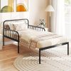 Twin Size Upholstered Princess Bed with Crown Headboard for Girls 4
