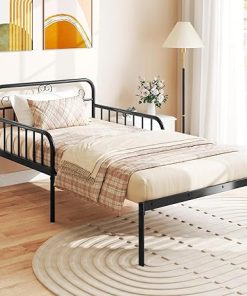 Giantex Twin Metal Bed Frame with Convertible Sofa and Headboard
