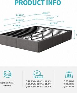 Queen Size Bed Frame with 4 Storage Drawers and Metal Support 2