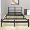 Wooden Full Size Bed Frame with Headboard and Charging Station 4