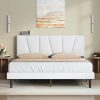 Floating Bed Frame Full with Storage Headboard and LED Lights 4