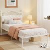 Queen Bed Frame with Storage Headboard and Charging Station in Dark Gray 3