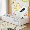 Full Size Metal Platform Bed Frame with Rattan Headboard and Slats 4