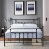 Modern King Size Upholstered Bed Frame with Tufted Headboard 3