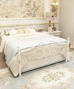 Full Size Metal Bed Frame with Headboard Footboard and Storage
