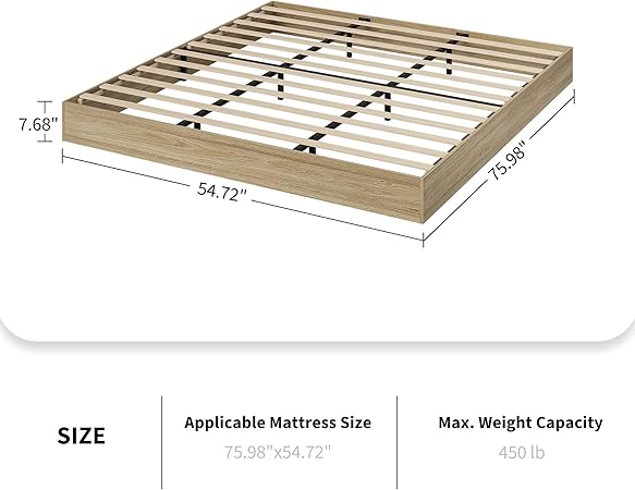 Solid Wood Platform Bed Frame with Sturdy Slats, Full Size Design 2 Solid Wood Platform Bed Frame with Sturdy Slats, Full Size Design - Image 2