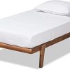 King Size Upholstered Platform Bed Frame with Wingback Headboard 3