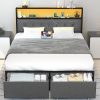 Rolanstar Full Bed Frame with Charging Station and LED Lights 3 Rolanstar Full Bed Frame with Charging Station and LED Lights 3