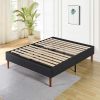 King Size Upholstered Platform Bed Frame Adjustable Linen Headboard 4