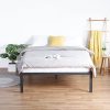 Heavy Duty Full Size Espresso Bed Frame with Headboard No Box Spring 3