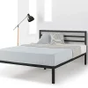 Queen Size Upholstered Bed Frame with LED Headboard and Trundle 4