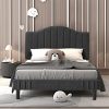 VECELO Vintage White Metal Queen Bed Frame with Steel Slat Support 4