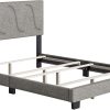 WAMPAT Queen Size Upholstered Bed Frame with Adjustable Headboard 4