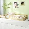 Queen Size LED Platform Bed Frame with Charging Station and Storage 4
