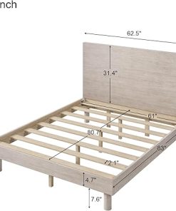 Harper Bright Queen Size Solid Wood Bed Frame with Headboard Gray 2