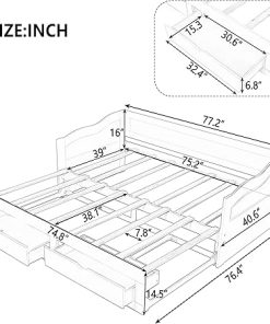 Twin Daybed with Trundle and Storage Drawers in White Finish 2