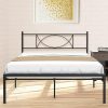 Queen Size Faux Leather Bed Frame with LED Lighting and Bluetooth Music 4