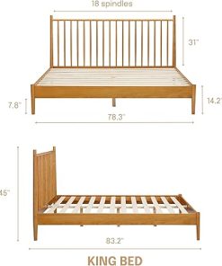 NTC Inno King Wooden Bed Frame with Headboard Durable Rustic Oak 2