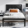 Rustic Metal Queen Size Platform Bed Frame with Strong Steel Support 3