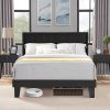 Twin Size Montessori Floor Bed with Storage Shelf and Wooden Slats 3