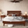 Keyluv Queen Size Upholstered Bed Frame with Tufted Headboard White 4