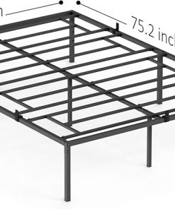 Alkmaar 14 Inch Black Metal Full Bed Frame No Box Spring Needed 2