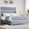 Rosevera Carlisle King Panel Bed Frame with Adjustable Tufted Headboard 4