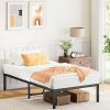 Queen Bed Frame with Storage Headboard and Charging Station, Brown 4