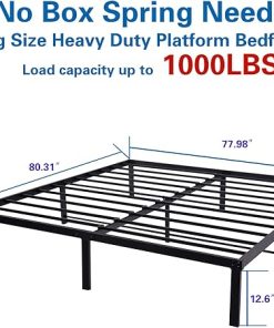 Durable 14 Inch King Metal Bed Frame with Strong Steel Support 2