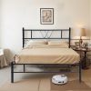 Ergonomic Full Size Bed Frame with Wingback Headboard and Storage 4