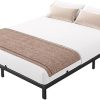 Queen Bed Frame with Headboard and Charging Station in Black Metal 3