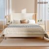 Yoobure Queen Bed Frame with Charging Station and LED Headboard 4