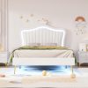 Idealhouse Full Size Bed Frame with LED Lights and Storage Headboard 4