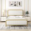 Queen Size Upholstered Boucle Bed Frame with Soft Rounded Corners 4