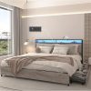 Merax Queen Bed Frame with Storage Drawers and Tufted Headboard 4