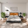 Queen Green Velvet Platform Bed Frame with Adjustable Headboard 3