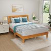 RedLemon King Size Farmhouse Bed Frame with Geometric Headboard 4