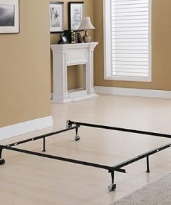 Adjustable 6-Leg Metal Bed Frame for Queen Full Twin XL with Rollers 2