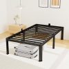 Likimio Twin XL Bed Frame with Storage Headboard and Outlets Gray Black 3