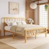 Velvet Queen Bed Frame with LED Headboard and Built-in Charging Station 4