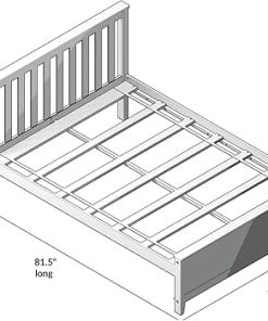 Solid Wood Full Bed Frame with Headboard in Walnut Finish 2