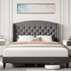 KOMFOTT Queen Size Wood Platform Bed Frame with Storage and Support 3
