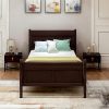Loryn Queen Upholstered Platform Bed Frame with Wood Slats Beige 4