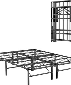KOMFOTT 14 Inch Queen Metal Bed Frame Heavy Duty No Assembly Needed