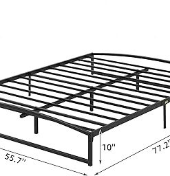 Low Profile Full Size Bed Frame 10 Inch Metal Foundation No Box Spring 2
