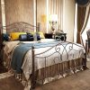 Full Size Vintage Metal Bed Frame with Headboard and Footboard