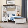 Merax Twin Wood Platform Bed with Trundle and Slat Support Grey 3