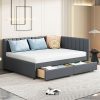 Merax Wooden Full Size Bed Frame with Storage Drawers for Teens 3