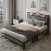 King Size Wood Platform Bed Frame with Wooden Slats – No Box Spring 4