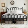 Allewie King Size Bed Frame with 47” Tall Upholstered Headboard, High Metal Structure with 12” Under-Bed Storage Space/Wood Slats Support/Easy Assembly/No Box Spring Need/Noise-Free/Grey 4